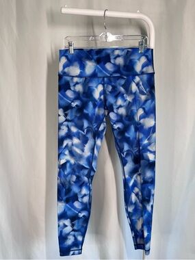 lululemon athletica Blue & White Printed High-Rise Leggings